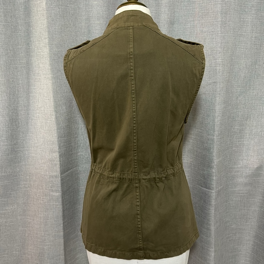 Per Se Vest-XS-Olive Green-Military Vibes-ZipUp/Snaps-Pockets-Adj Waist-Pockets - Picture 9 of 16